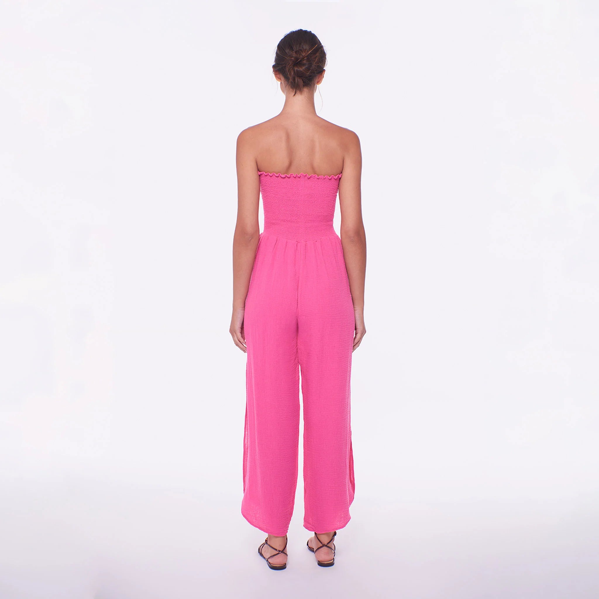 Strapless pink jumpsuit