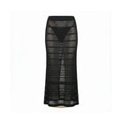 Black Open Knit Coverup Skirt
