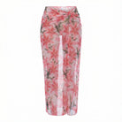 Mesh Hawaiian print sarong skirt
