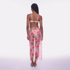 Mesh Hawaiian print sarong skirt