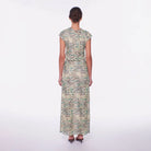 Sheer lettuce trim coverup top in colorful print