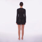 Black v-neck tunic dress