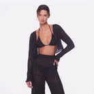 Black lace coverup top