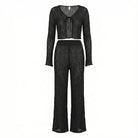 Black lace coverup top