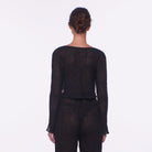 Black lace coverup top