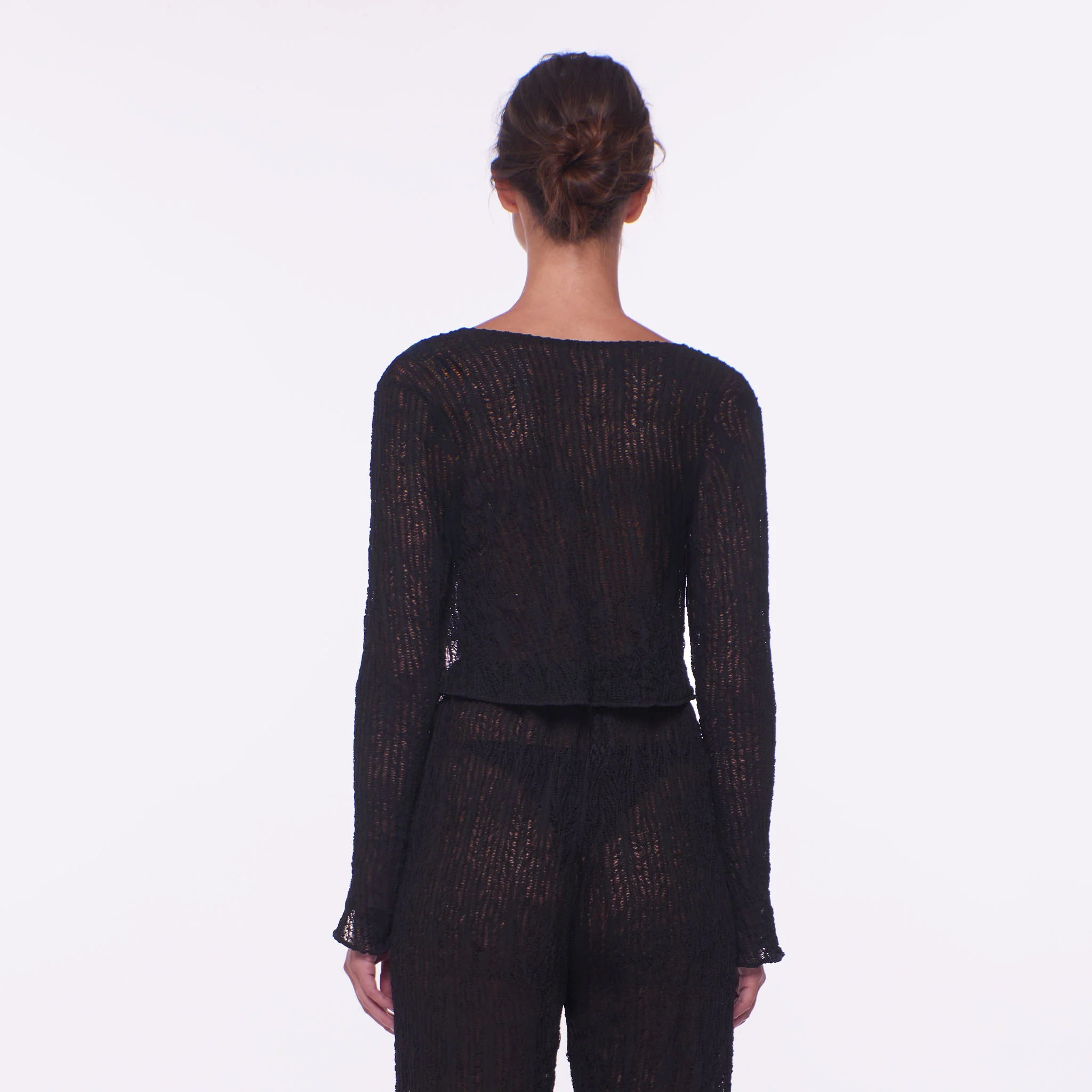 Black lace coverup top