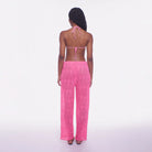 Pink lace coverup pants