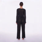 Black lace coverup pants