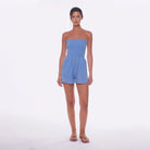 Light blue cotton romper