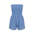 Light blue cotton romper