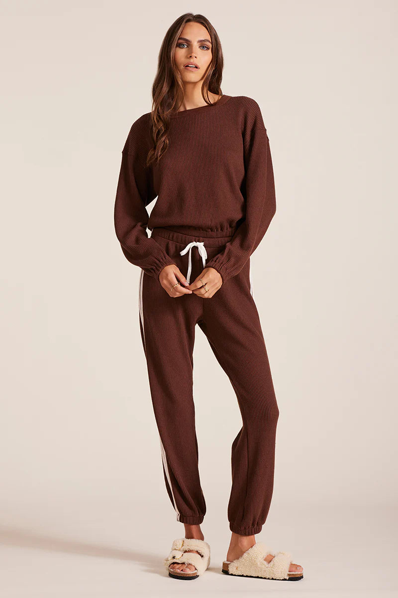 Long sleeve brown crop top