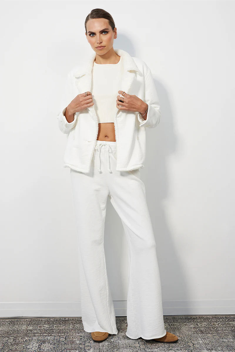 White Wide Leg Drawstring Pant