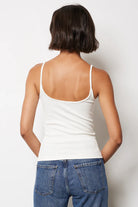 Ribbed White Tank Top