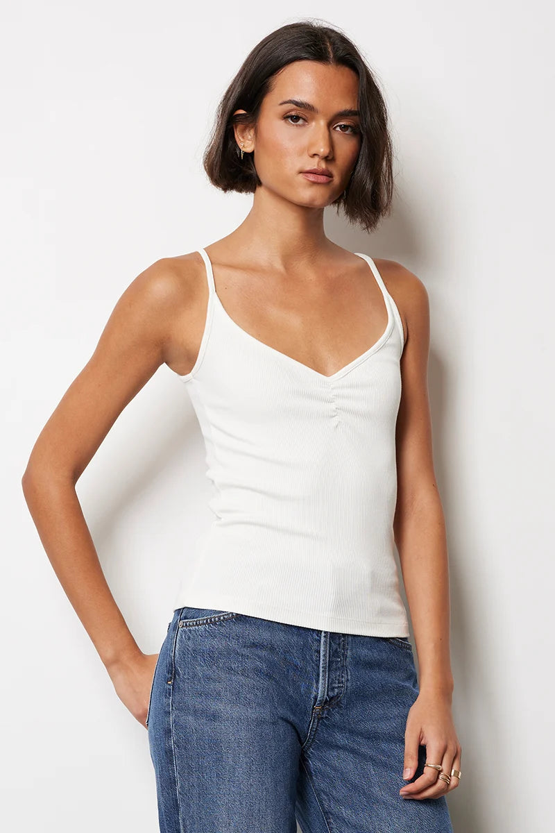 Ribbed White Tank Top
