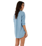  Blue Collared Coverup Shirt