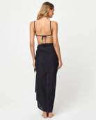 Black sarong with beaded trim