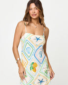 Tropical Print Summer Mini Dress