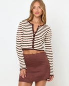 Knit cardigan with stripes