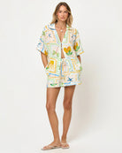 Beachy Print Linen Shorts