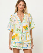 Beachy Print Linen Shorts
