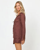 Brown mini skort