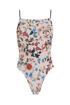 Reversible one piece with a low back and Latin cut in floral print