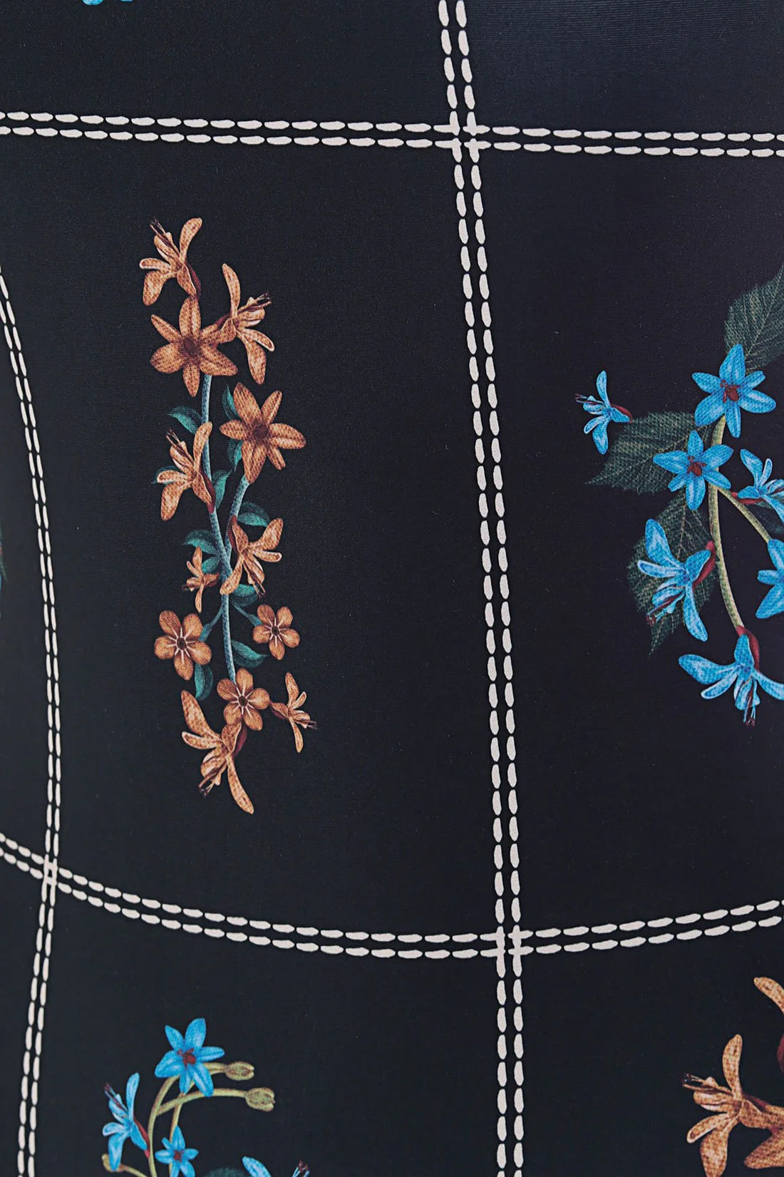 Reversible one piece with a low back and Latin cut in floral print