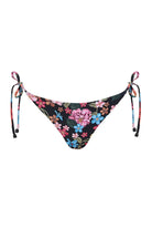 Skimpy tie side bikini bottom with reversible floral print