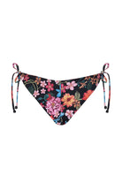 Skimpy tie side bikini bottom with reversible floral print