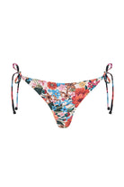 Skimpy tie side bikini bottom with reversible floral print