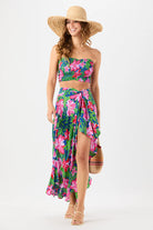 One size wrap skirt in vibrant Hawaiian print