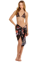 Multicolor print mesh sarong