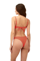 Underwire top with adjustable straps in tangerine