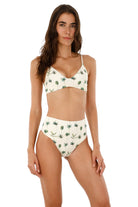 Palm Tree Print High Waist Bottom
