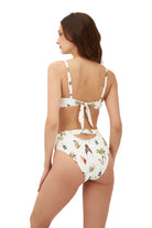 High waisted bottom with back cutout detail and full coverage