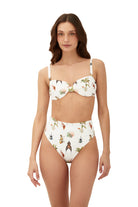 High waisted bottom with back cutout detail and full coverage