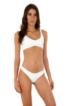 Textured White Medium Coverage Bottom