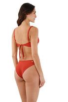 Supportive knot front top in dark red