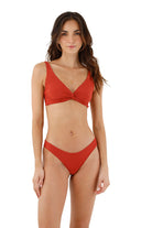 Supportive knot front top in dark red