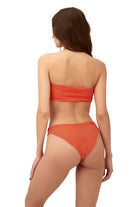 Orange textured mid rise bottom