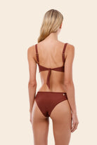 Dark red medium coverage bottom