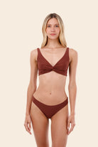 Dark red medium coverage bottom