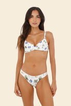 Printed medium coverage bikini bottom