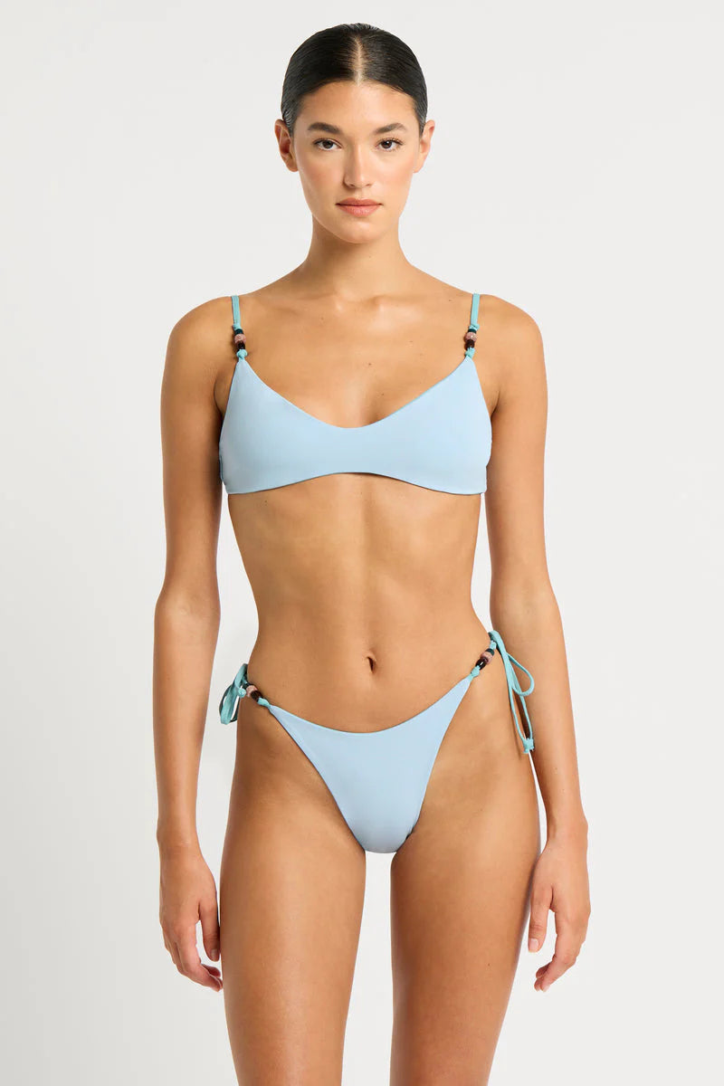 Tie side bottom with beaded straps