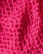 Hot pink tie side bikini bottom with crochet overlay