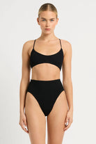 Black High Waist Crinkle Bottom