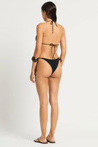 Tie side ring adorned black bottom