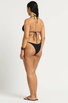 Tie side ring adorned black bottom