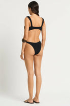 Ring front one size bikini top in black