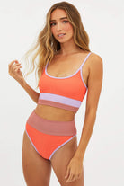 Ribbed Color Block High Waist Bottom